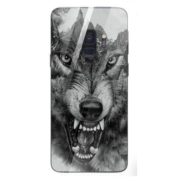 Wolf Eyes Tempered Glass Phone Case for Samsung Galaxy S9