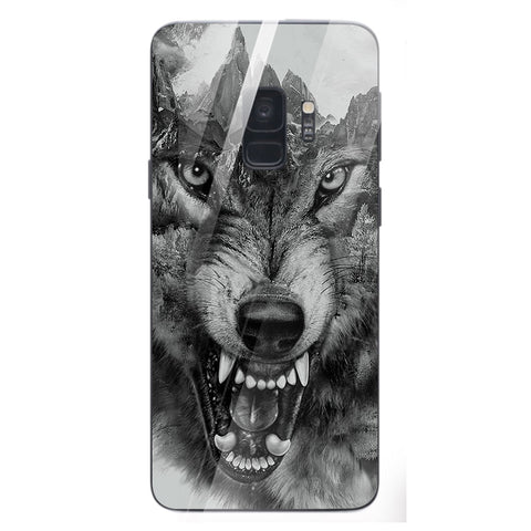 Wolf Eyes Tempered Glass Phone Case for Samsung Galaxy S9
