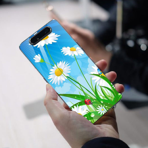 Beautiful Flowers Tempered Glass Phone Case for Samsung Galaxy A80