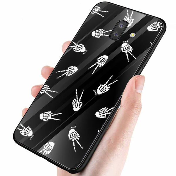 Halloween Skull Tempered Glass Phone Case for Samsung Galaxy J6 Plus