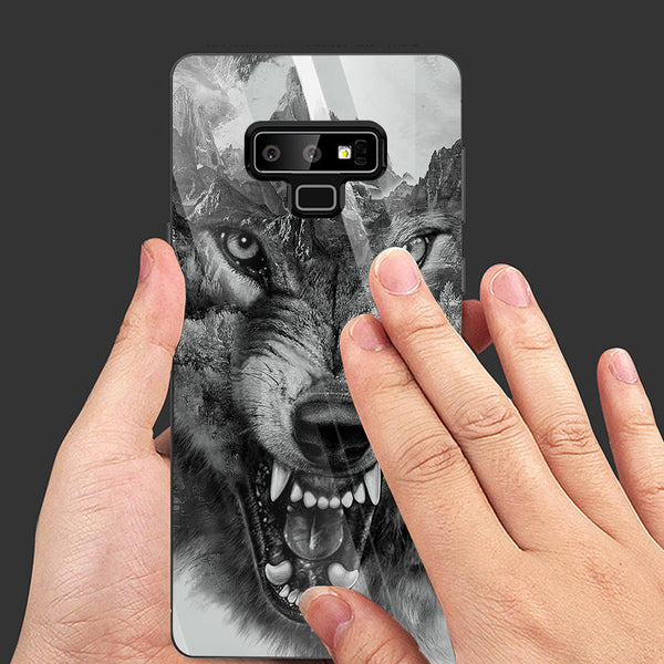 Wolf Eyes Tempered Glass Phone Case for Samsung Galaxy Note 9