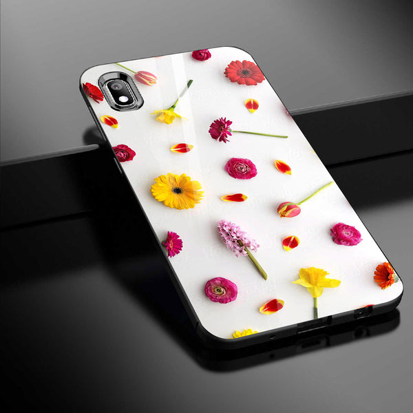 Beautiful Flowers Tempered Glass Phone Case for Samsung Galaxy A10