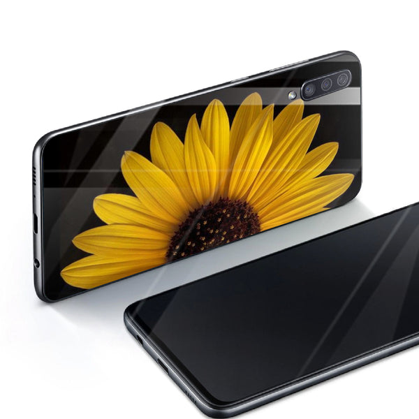 Beautiful Flowers Tempered Glass Phone Case for Samsung Galaxy A70