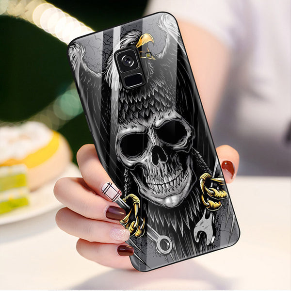 Eagle Tempered Glass Phone Case for Samsung Galaxy A8 Plus