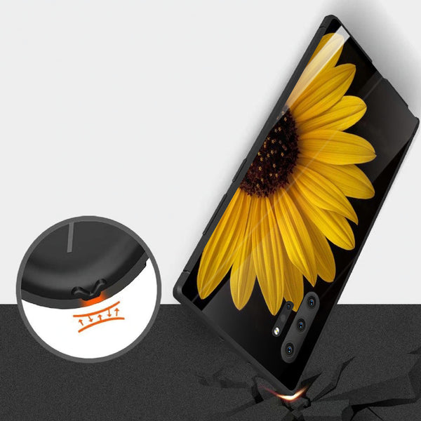 Beautiful Flowers Tempered Glass Phone Case for Samsung Galaxy Note 10 Plus