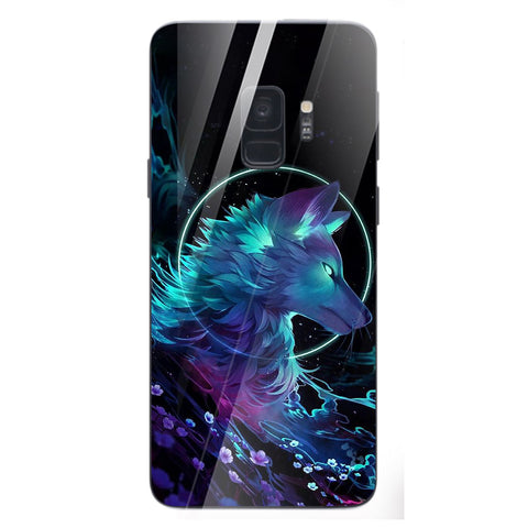 Wolf Eyes Tempered Glass Phone Case for Samsung Galaxy S9