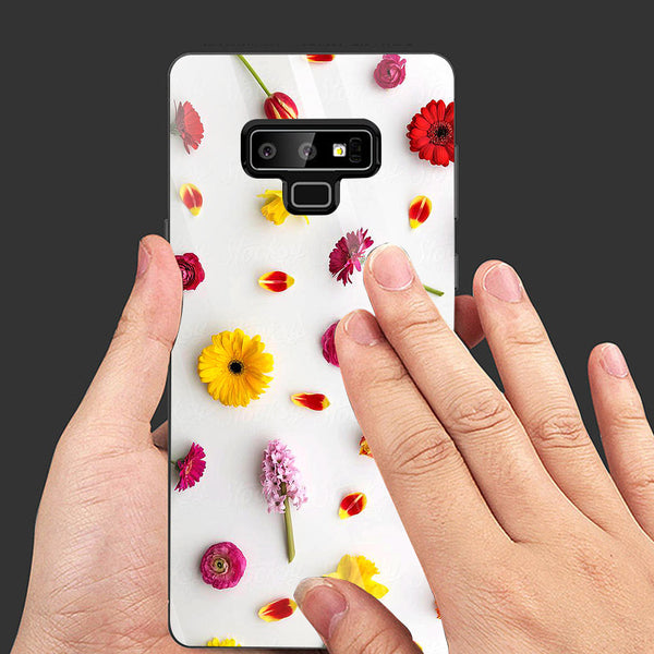 Beautiful Flowers Tempered Glass Phone Case for Samsung Galaxy Note 9