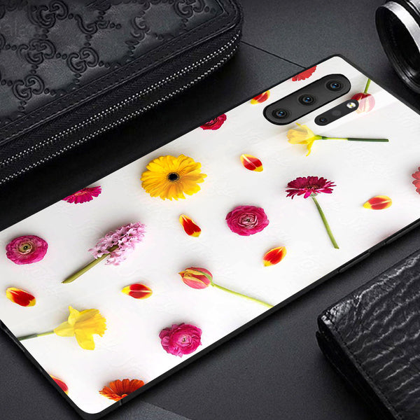 Beautiful Flowers Tempered Glass Phone Case for Samsung Galaxy Note 10 Plus