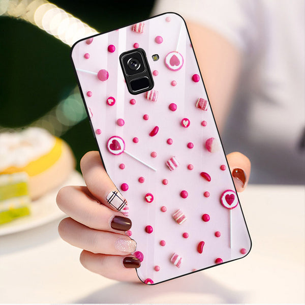 Beautiful Flowers Tempered Glass Phone Case for Samsung Galaxy A8 Plus