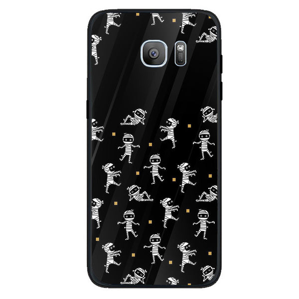 Halloween Skull Tempered Glass Phone Case for Samsung Galaxy S7