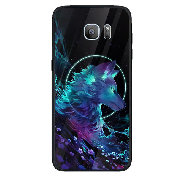 Wolf Eyes Tempered Glass Phone Case for Samsung Galaxy S7 Edge