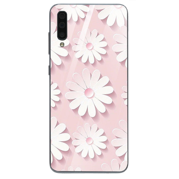 Beautiful Flowers Tempered Glass Phone Case for Samsung Galaxy A70
