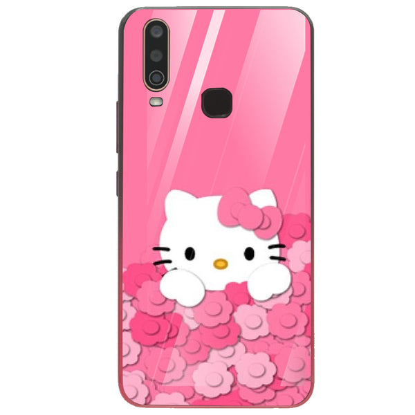 Cute Teddy Bear Tempered Glass Phone Case for Vivo Y15