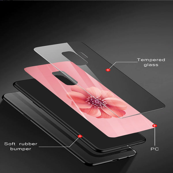 Beautiful Flowers Tempered Glass Phone Case for Samsung Galaxy S9