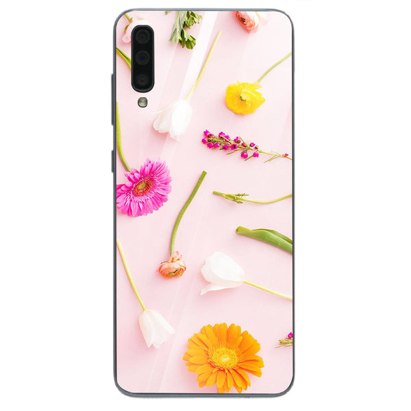 Beautiful Flowers Tempered Glass Phone Case for Samsung Galaxy A70