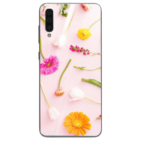 Beautiful Flowers Tempered Glass Phone Case for Samsung Galaxy A70