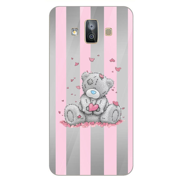 Cute Teddy Bear Tempered Glass Phone Case for Samsung Galaxy J7 Duo