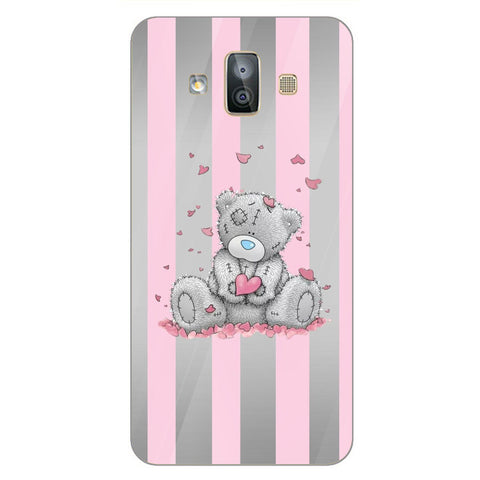 Cute Teddy Bear Tempered Glass Phone Case for Samsung Galaxy J7 Duo