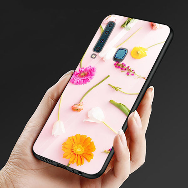Beautiful Flowers Tempered Glass Phone Case for Samsung Galaxy A9 2018
