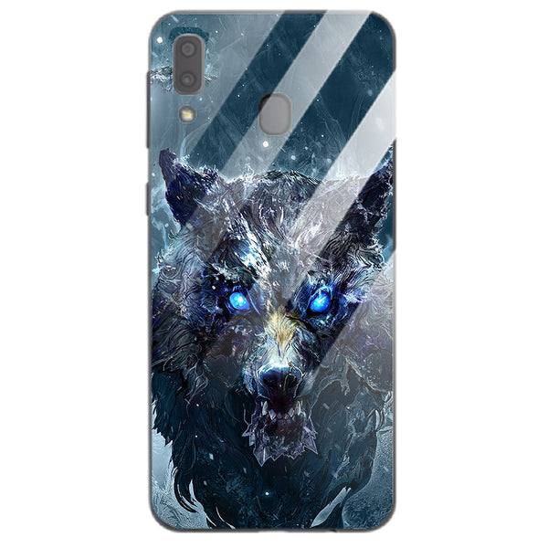 Wolf Eyes Tempered Glass Phone Case for Samsung Galaxy A20