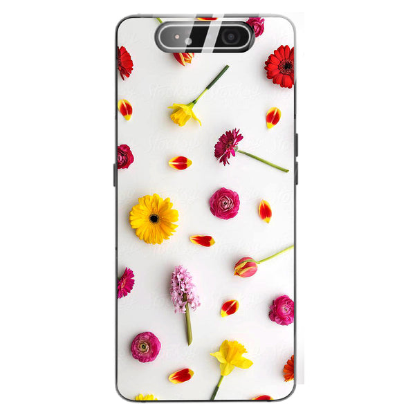 Beautiful Flowers Tempered Glass Phone Case for Samsung Galaxy A80