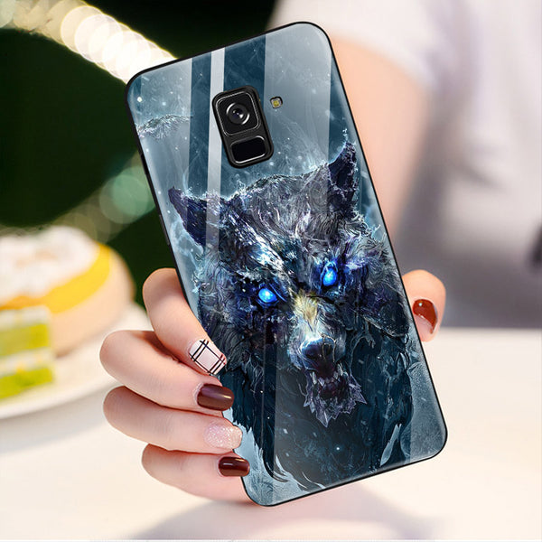 Wolf Eyes Tempered Glass Phone Case for Samsung Galaxy A8 Plus
