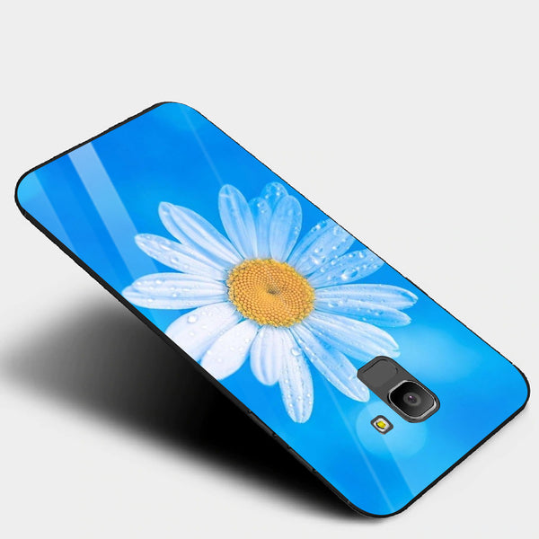 Beautiful Flowers Tempered Glass Phone Case for Samsung Galaxy J6 2018