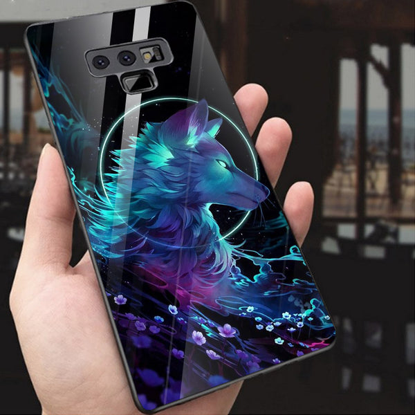 Wolf Eyes Tempered Glass Phone Case for Samsung Galaxy Note 9