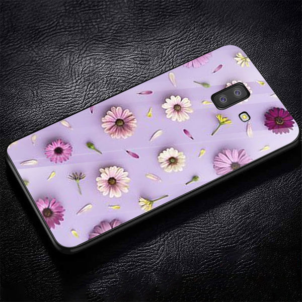 Beautiful Flowers Tempered Glass Phone Case for Samsung Galaxy J6 Plus