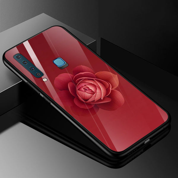 Beautiful Flowers Tempered Glass Phone Case for Samsung Galaxy A9 2018