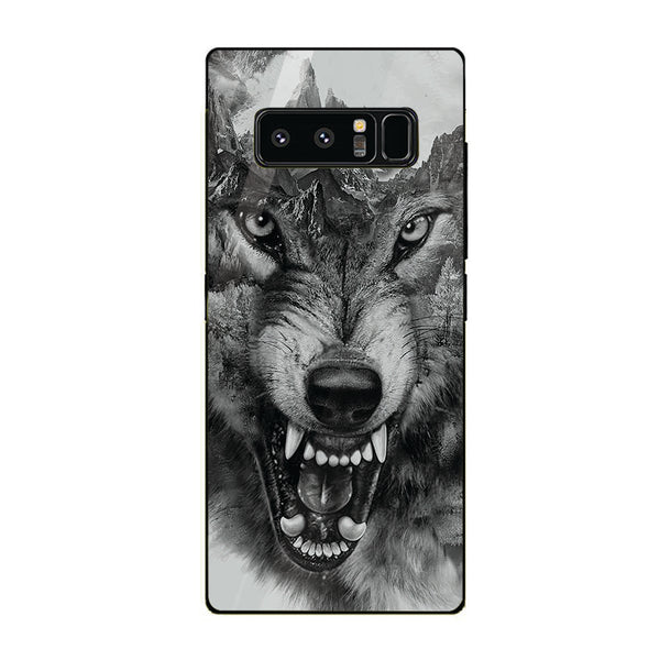 Wolf Eyes Tempered Glass Phone Case for Samsung Galaxy Note 8