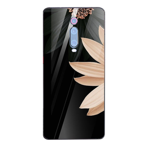 Beautiful Flowers Tempered Glass Phone Case for Xiaomi Redmi K20