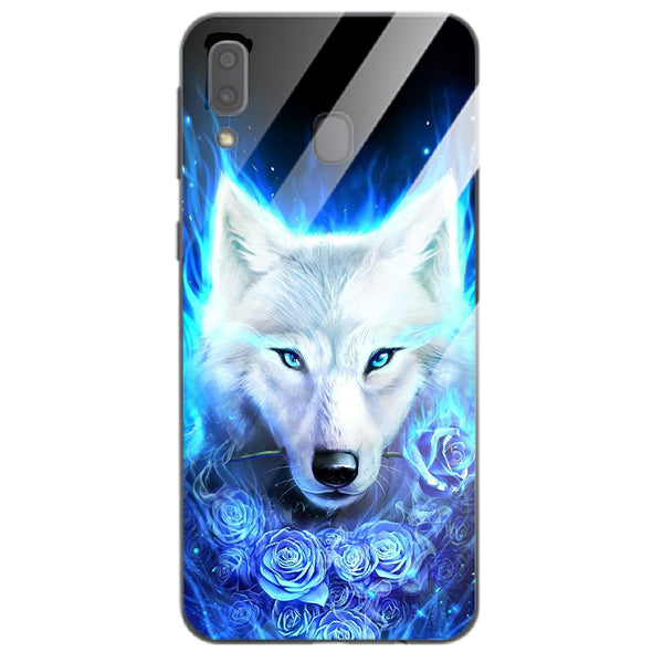 Wolf Eyes Tempered Glass Phone Case for Samsung Galaxy A20