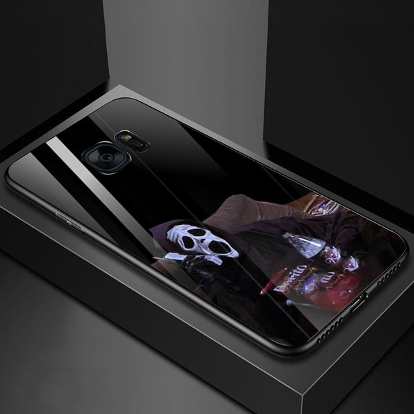 Halloween Skull Tempered Glass Phone Case for Samsung Galaxy S7 Edge