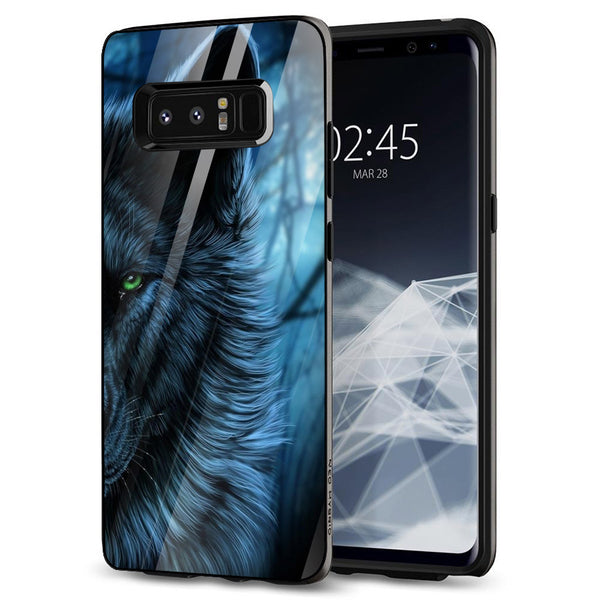 Wolf Eyes Tempered Glass Phone Case for Samsung Galaxy Note 8