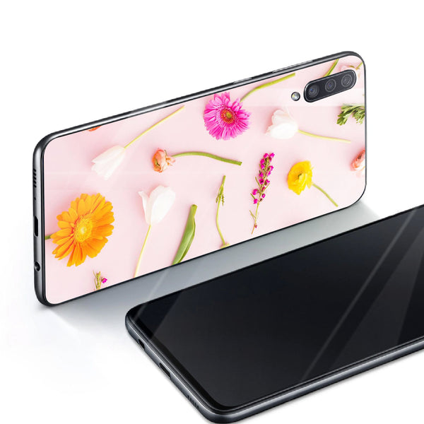 Beautiful Flowers Tempered Glass Phone Case for Samsung Galaxy A70