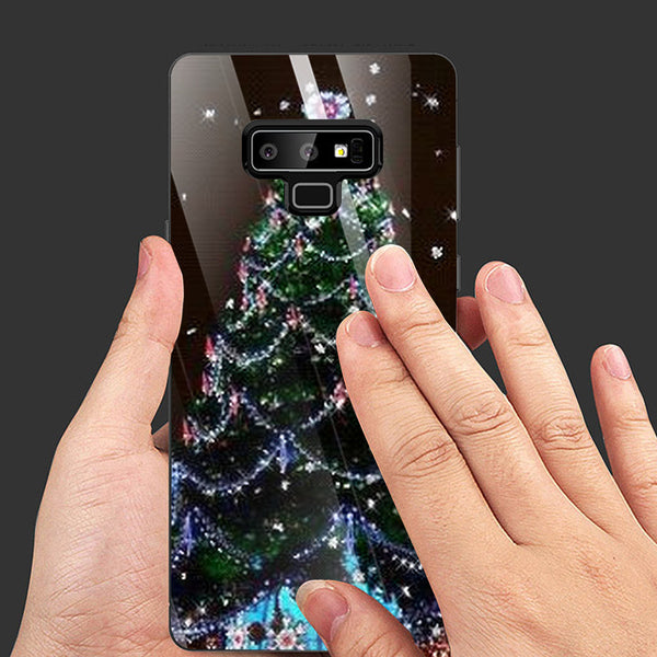 Merry Chrismas Tempered Glass Phone Case for Samsung Galaxy Note 9