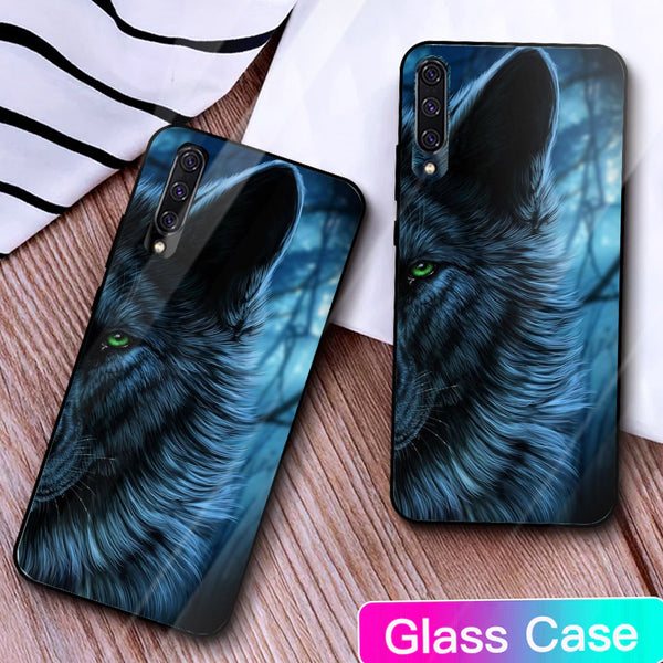 Wolf Eyes Tempered Glass Phone Case for Samsung Galaxy A50S