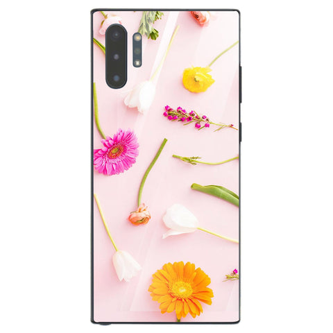 Beautiful Flowers Tempered Glass Phone Case for Samsung Galaxy Note 10 Plus