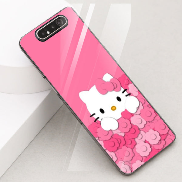 Cute Teddy Bear Tempered Glass Phone Case for Samsung Galaxy A80