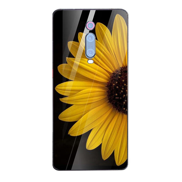 Beautiful Flowers Tempered Glass Phone Case for Xiaomi Redmi K20