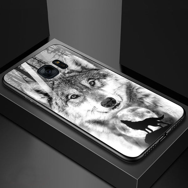 Wolf Eyes Tempered Glass Phone Case for Samsung Galaxy S7 Edge