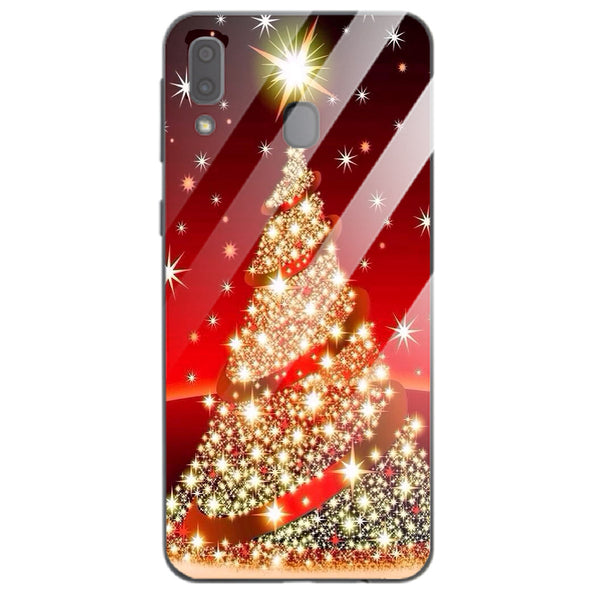 Merry Chrismas Tempered Glass Phone Case for Samsung Galaxy A20