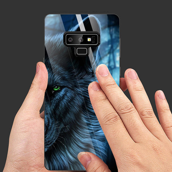 Wolf Eyes Tempered Glass Phone Case for Samsung Galaxy Note 9