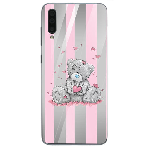 Cute Teddy Bear Tempered Glass Phone Case for Samsung Galaxy A70