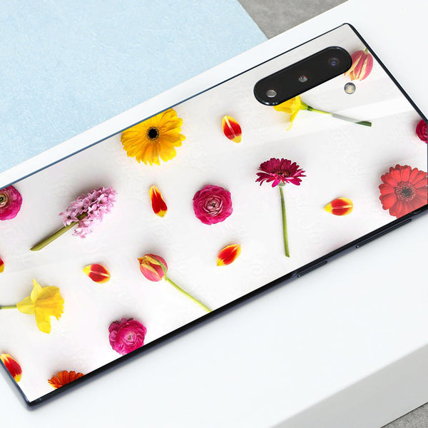 Beautiful Flowers Tempered Glass Phone Case for Samsung Galaxy Note 10