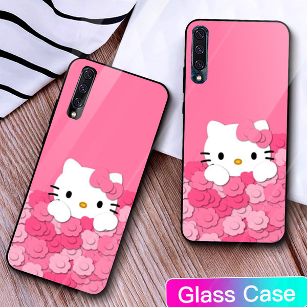 Cute Teddy Bear Tempered Glass Phone Case for Samsung Galaxy A50
