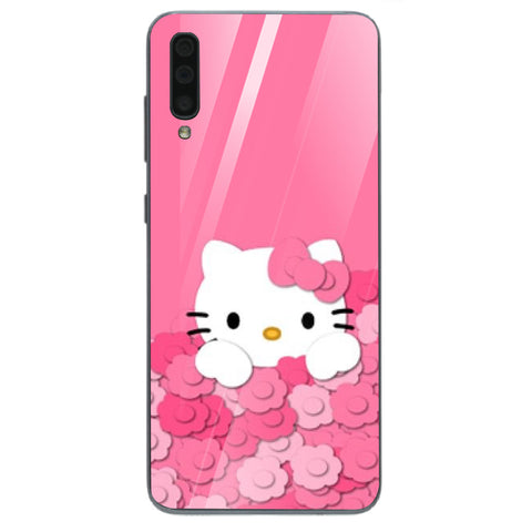 Cute Teddy Bear Tempered Glass Phone Case for Samsung Galaxy A70