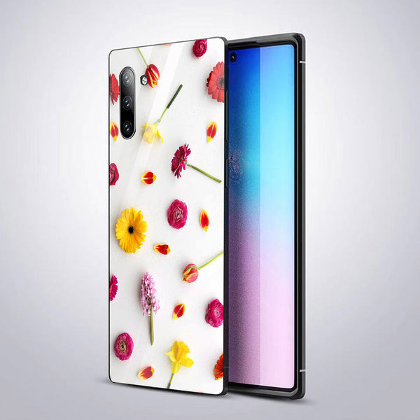 Beautiful Flowers Tempered Glass Phone Case for Samsung Galaxy Note 10