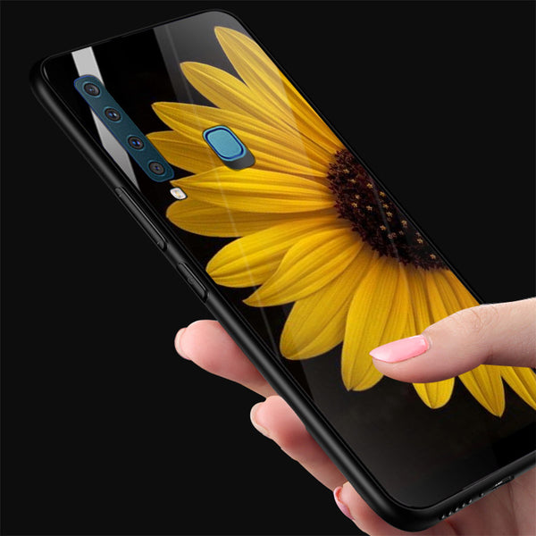 Beautiful Flowers Tempered Glass Phone Case for Samsung Galaxy A9 2018